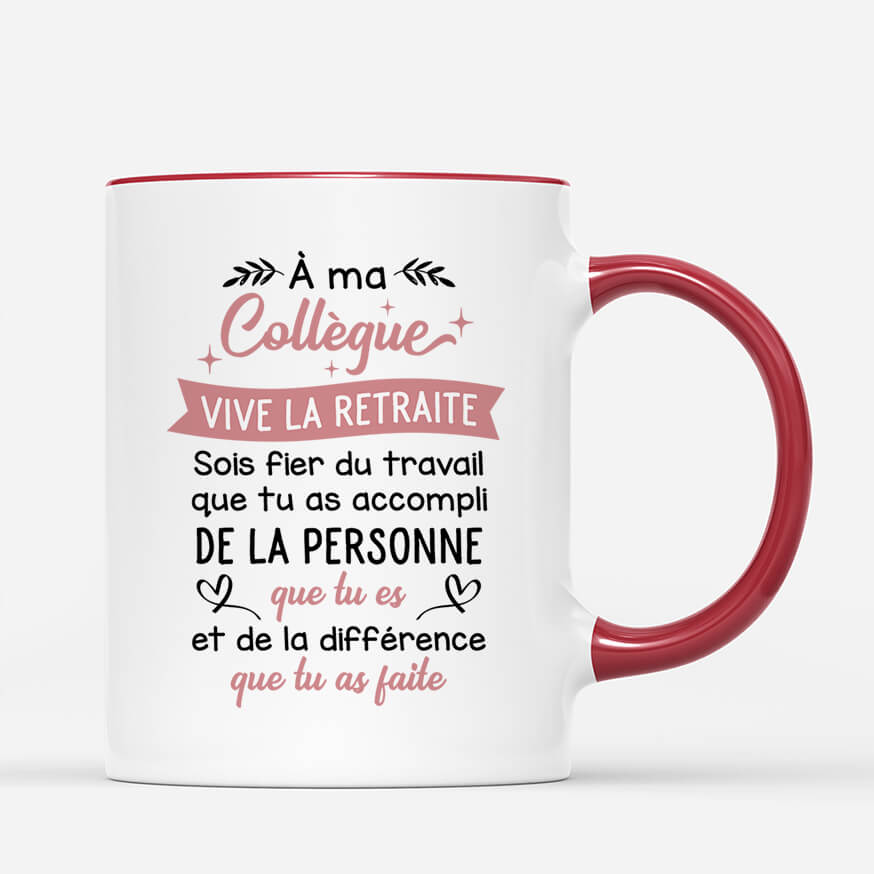 2454MFR3 mug a ma collegue vive la retraite personnalise