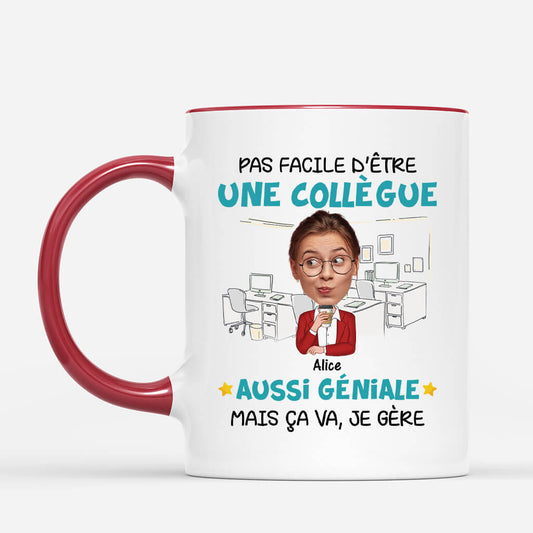 2465MFR1 mug pas facile detre une collegue aussi geniale personnalise