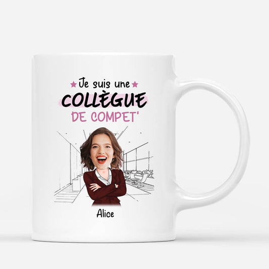 2466MFR2 mug je suis une collegue de compet personnalise