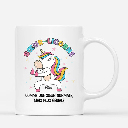 2471FR1 mug soeur licorne comme une soeur normale mais plus geniale personnalise