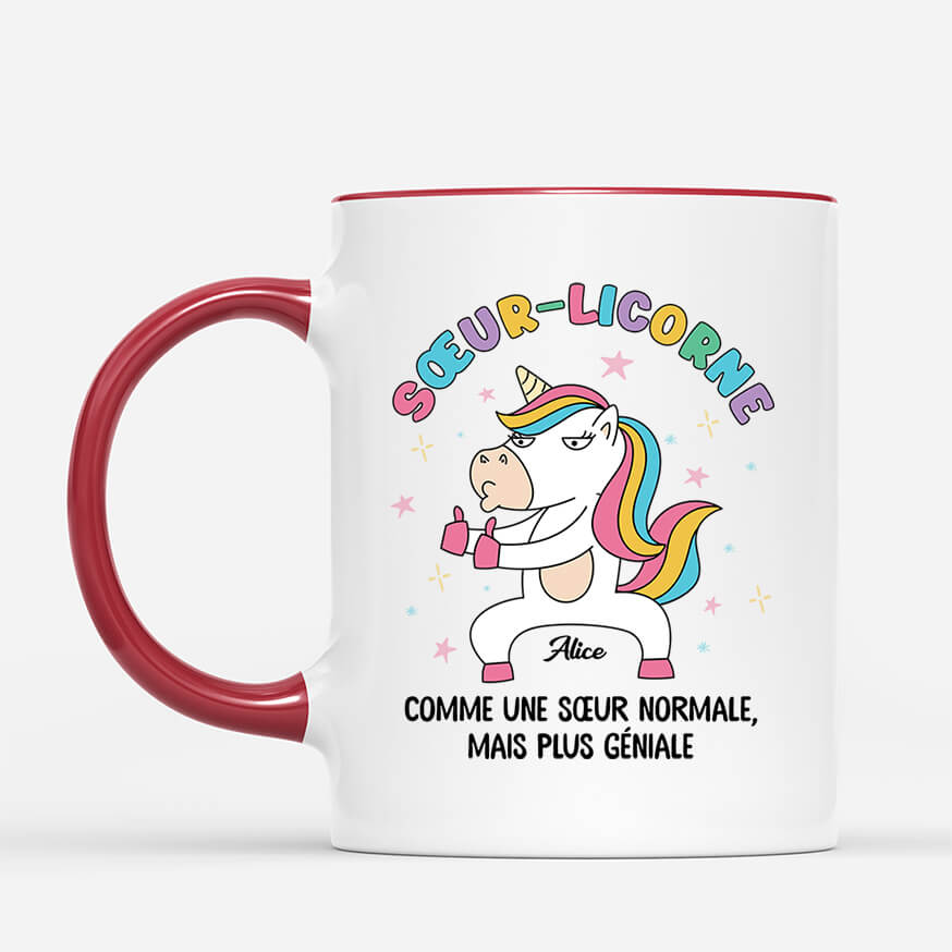 2471FR2 mug soeur licorne comme une soeur normale mais plus geniale personnalise