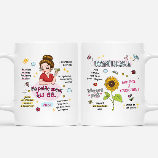 2475MFR1 mug ma soeur tu es irremplacable personnalise