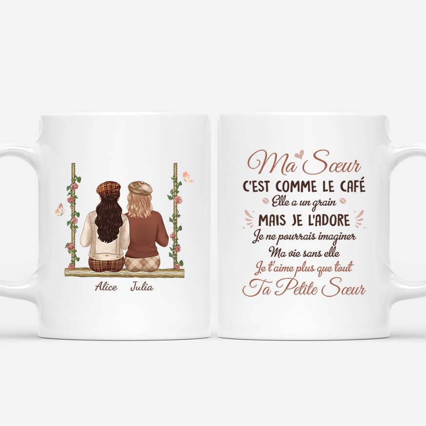 2476MFR1 mug ma soeur est comme le cafe personnalise