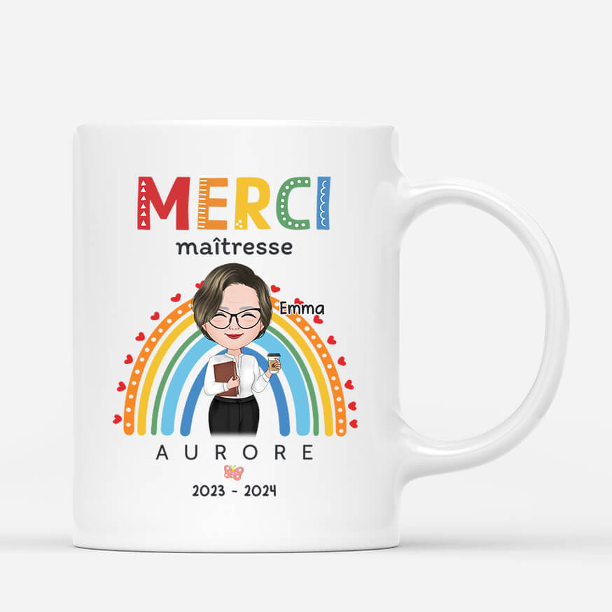 2479MFR1 mug merci maitresse avec nom personnalise