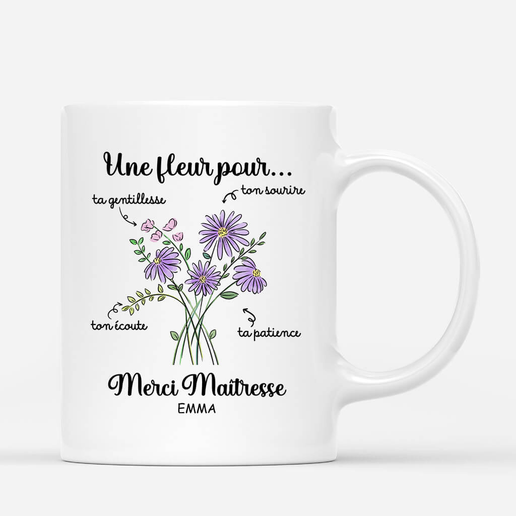 2481MFR1 mug une fleur pour maitresse personnalise