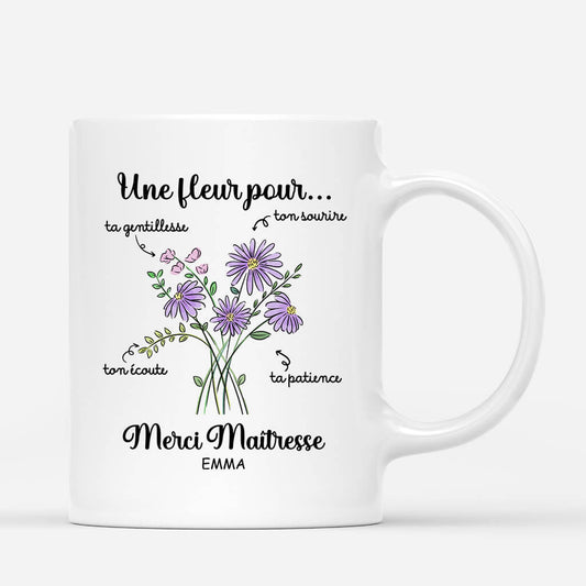 2481MFR1 mug une fleur pour maitresse personnalise