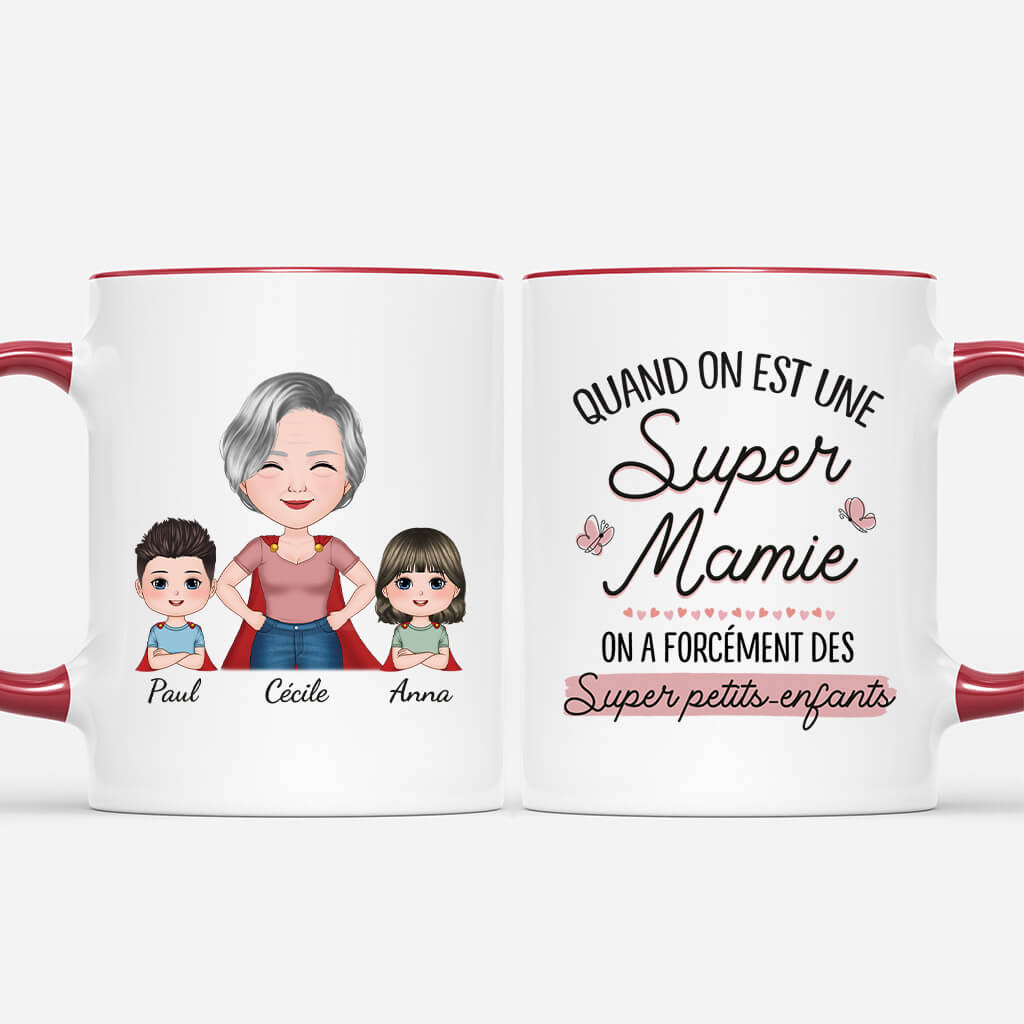 2486MFR1 mug quand on est une super maman mamie personnalise