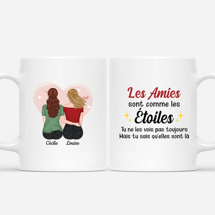 2493MFR1 mug les amies sont comme les etoiles personnalise