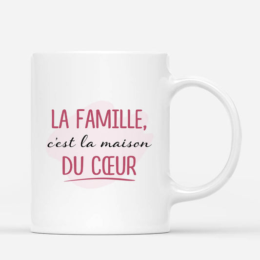 2494MFR2 mug la famille cest la maison du coeur personnalise