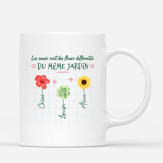 2501MFR1 mug les soeurs sont des fleurs differentes du meme jardin personnalise