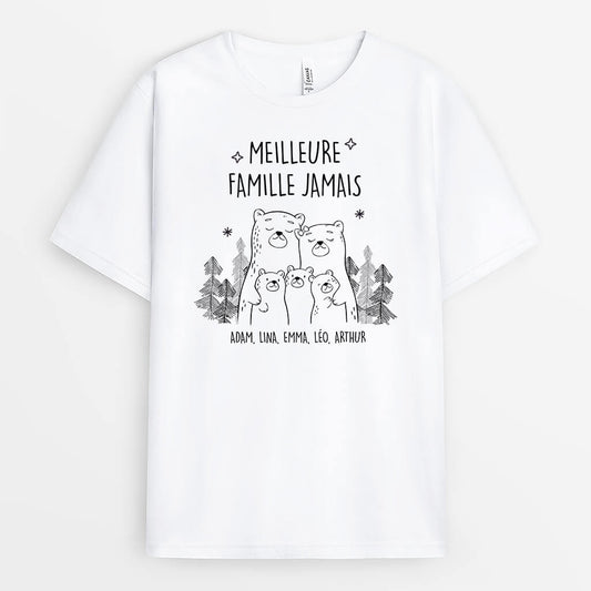 2509AFR1 t shirt la meilleure famille des ours personnalise