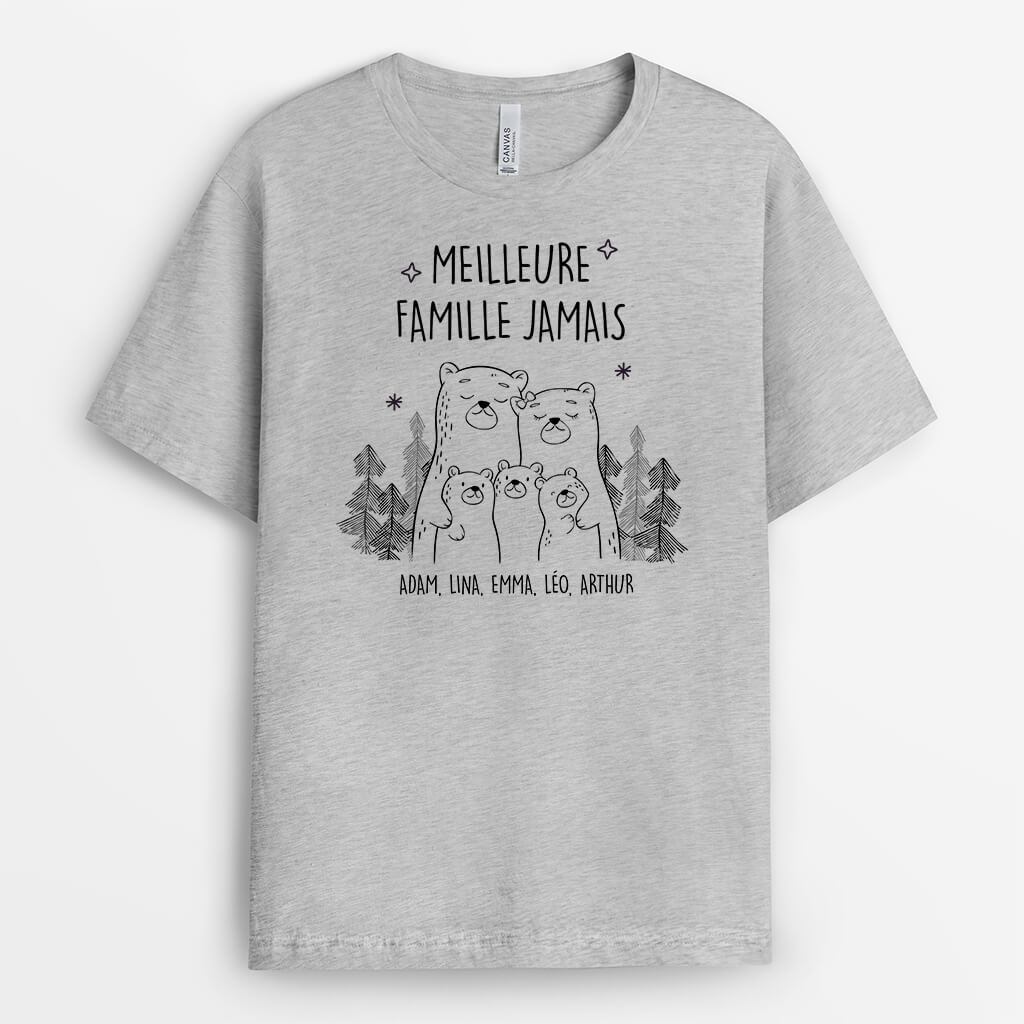 2509AFR2 t shirt la meilleure famille des ours personnalise