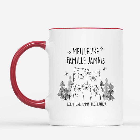 2509MFR2 mug la meilleure famille du monde des ours personnalise