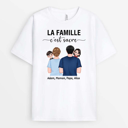 2517AFR1 t shirt la famille cest sacre personnalise