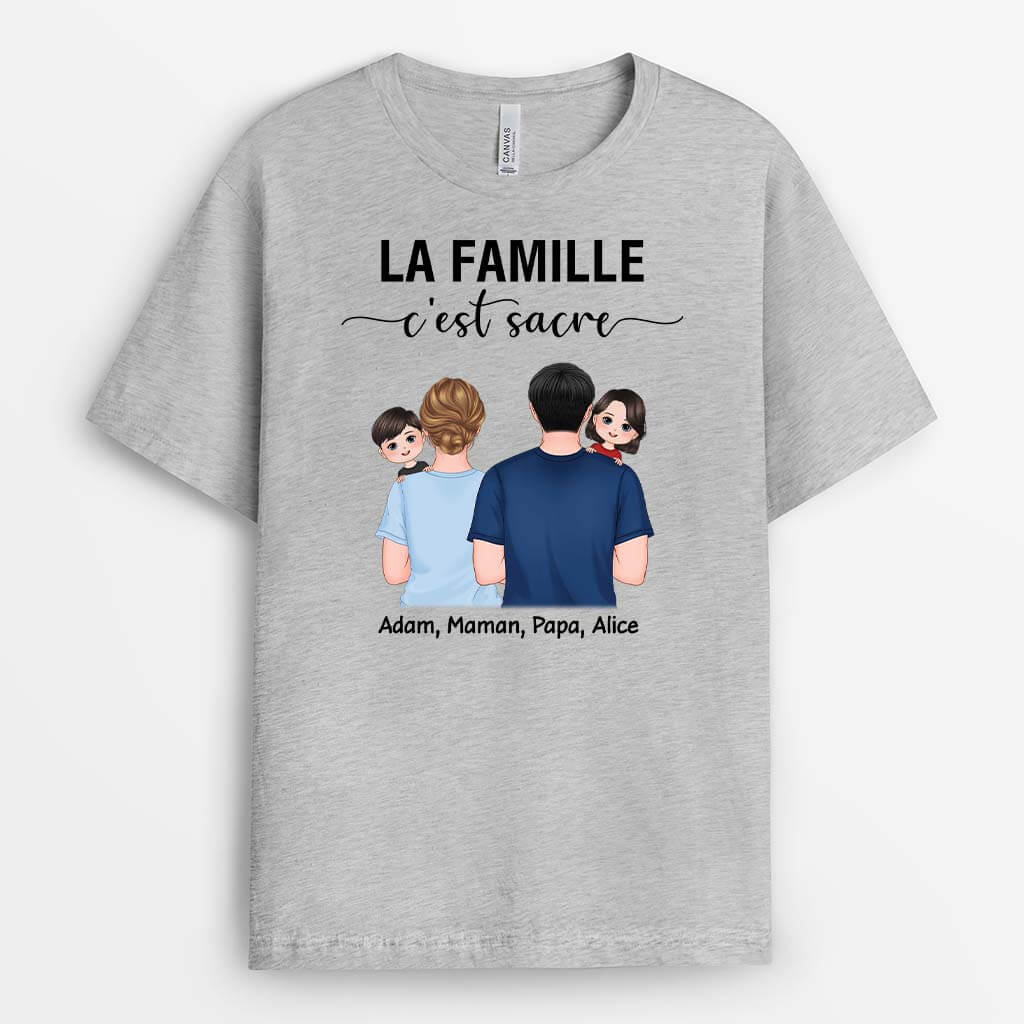 2517AFR2 t shirt la famille cest sacre personnalise