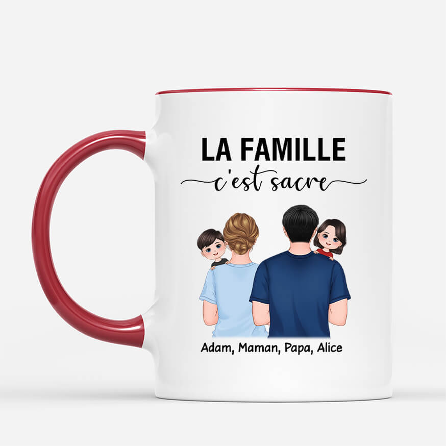 2517MFR1 mug la famille cest sacre personnalise