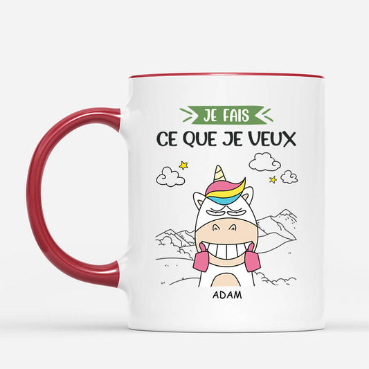 2521MFR2 mug je fais ce que je veux licorne personnalise