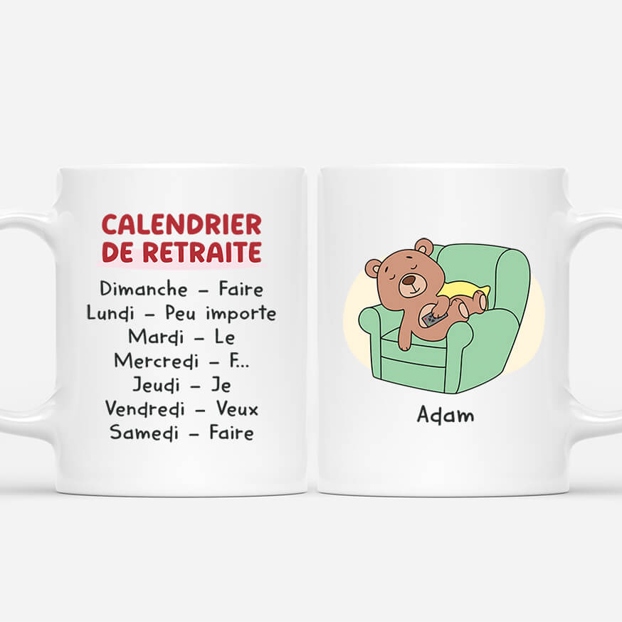 2524MFR1 mug calendrier de retraite version ours personnalise