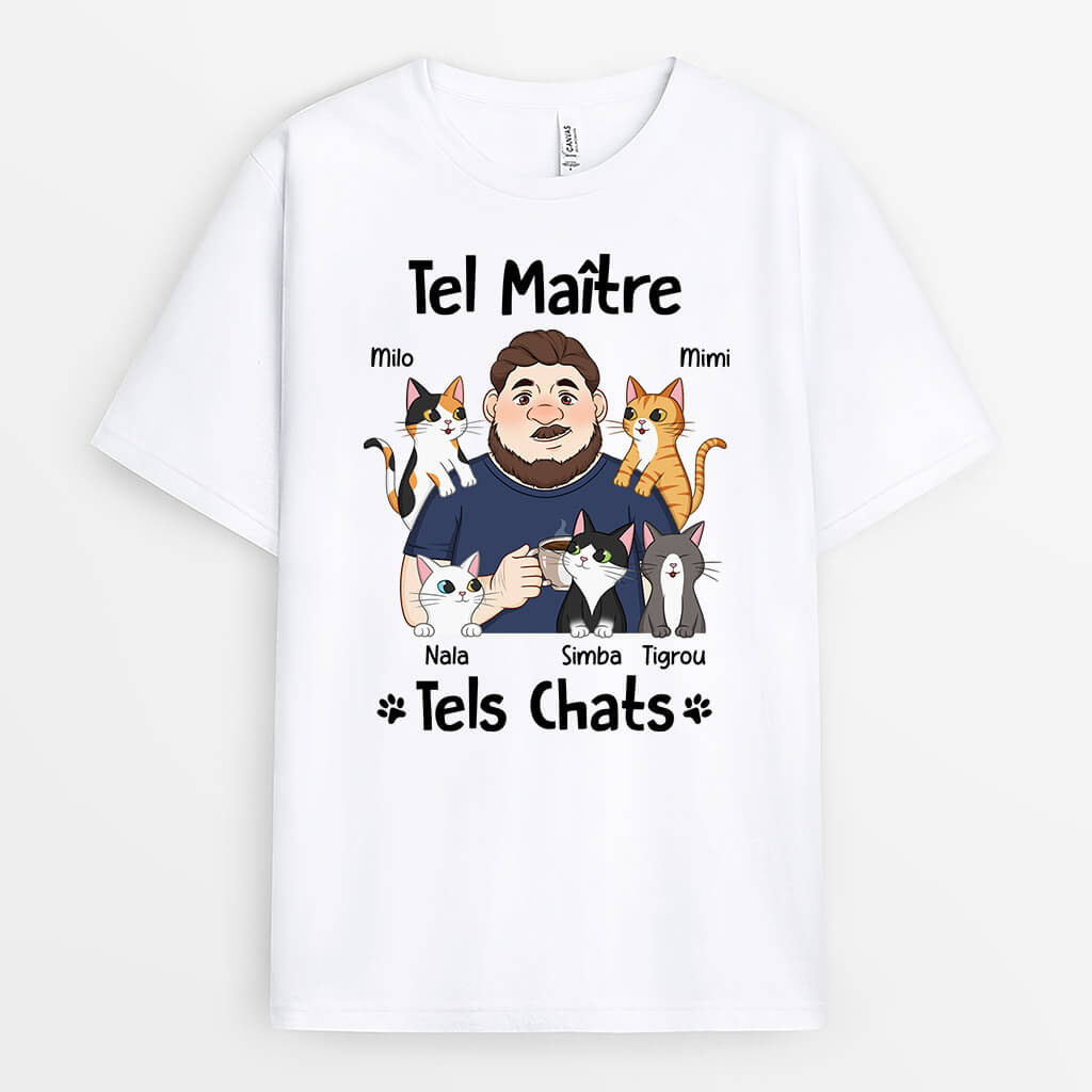 2531AFR1 t shirt tel maitre tels chats personnalise