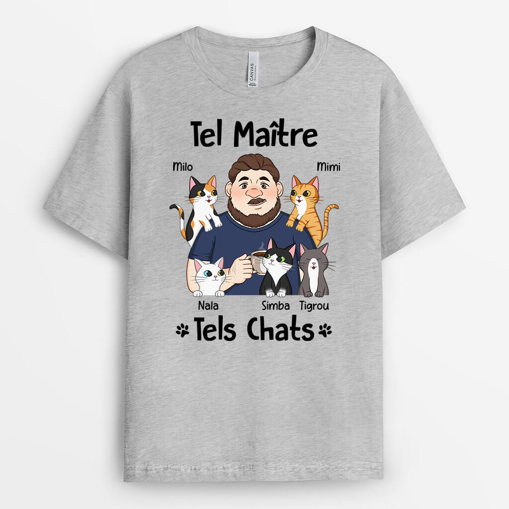 2531AFR2 t shirt tel maitre tels chats personnalise