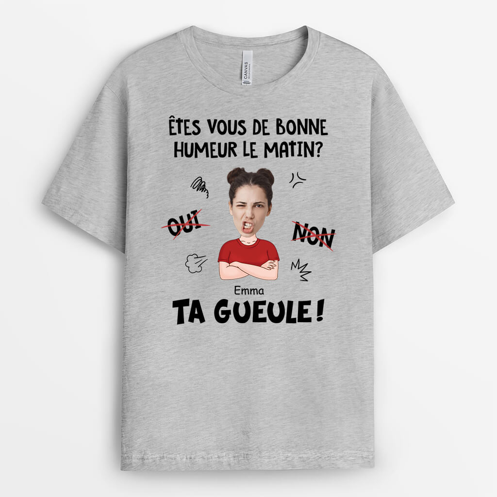 2533AFR1 t shirt etes vous de bonne humeur le martin femme personnalise