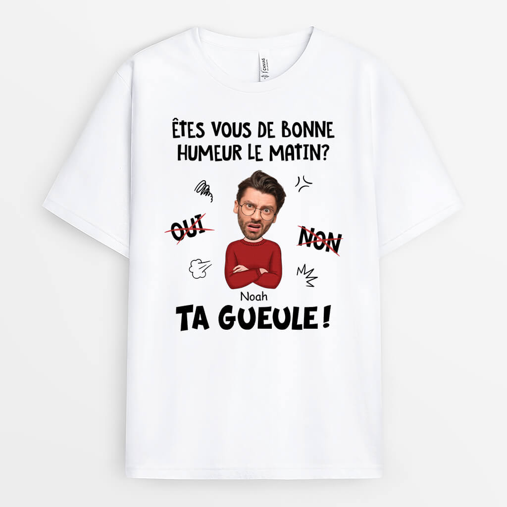 T-Shirt Blanc Femme Je suis de bonne humeur original T-Shirt Blanc Femme Je suis de bonne humeur original