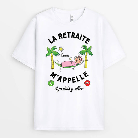 2538AFR1 t shirt la retraite mappelle version femme personnalise