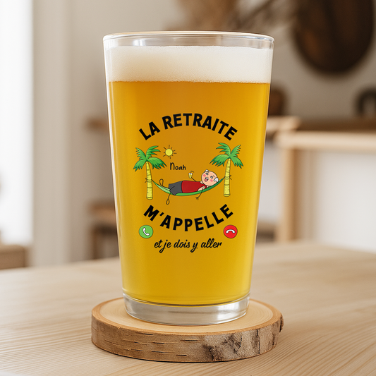 2538IFR2 verre en biere personnalise la retraite mappelle version homme 2538itv7b_1a761df4 6902 4f77 945a 867f4a09ad32