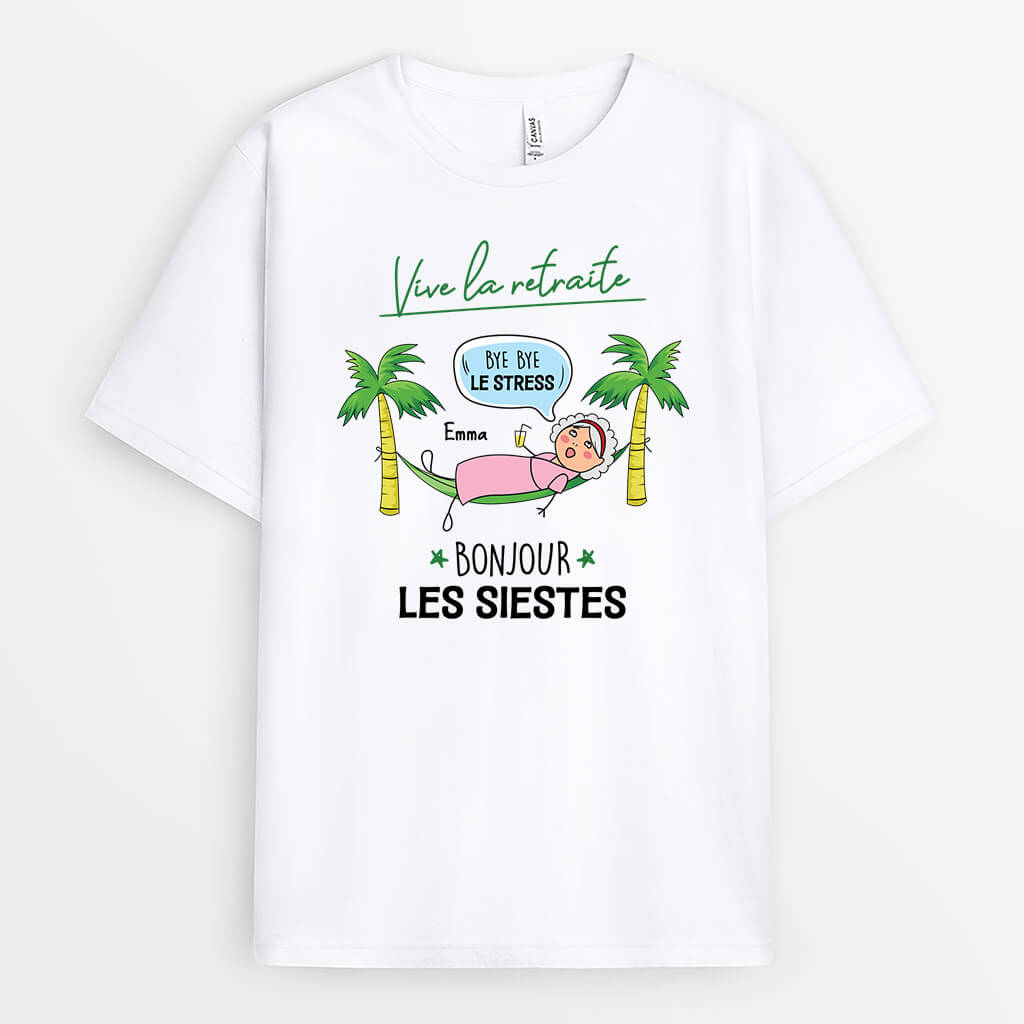 2539AFR1 t shirt vive la retraite version femme personnalise