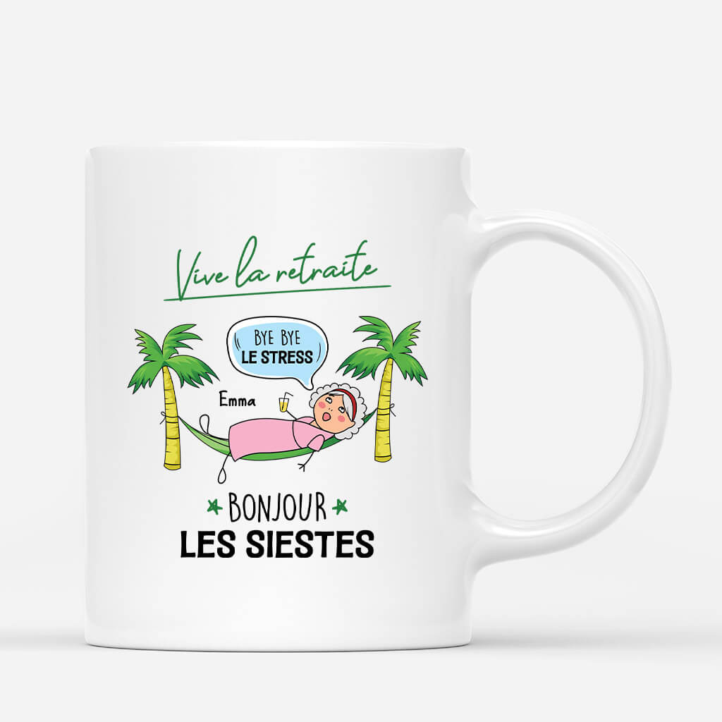 2539MFR1 mug vive la retraite version femme personnalise