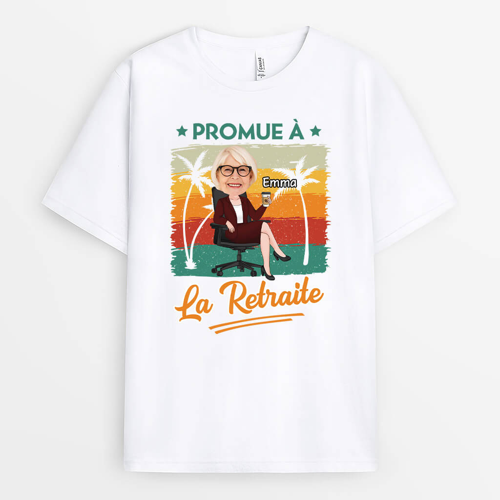 2544AFR1 t shirt promue a la retraite personnalise