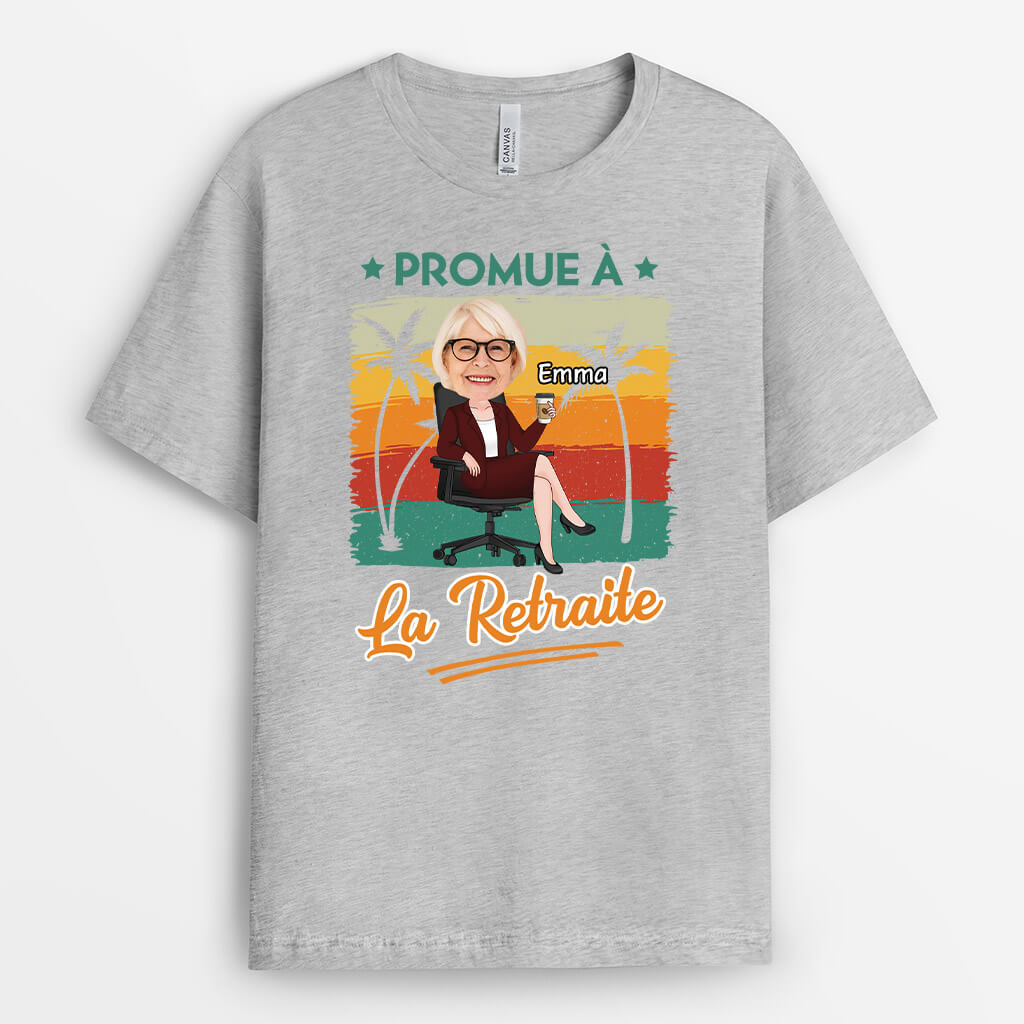 2544AFR2 t shirt promu a la retraite personnalise