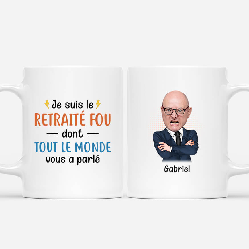 2555MFR1 mug je suis le retraite fou personnalise