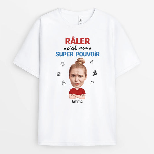 2556AFR1 t shirt raler cest mon super pouvoir version femme personnalise