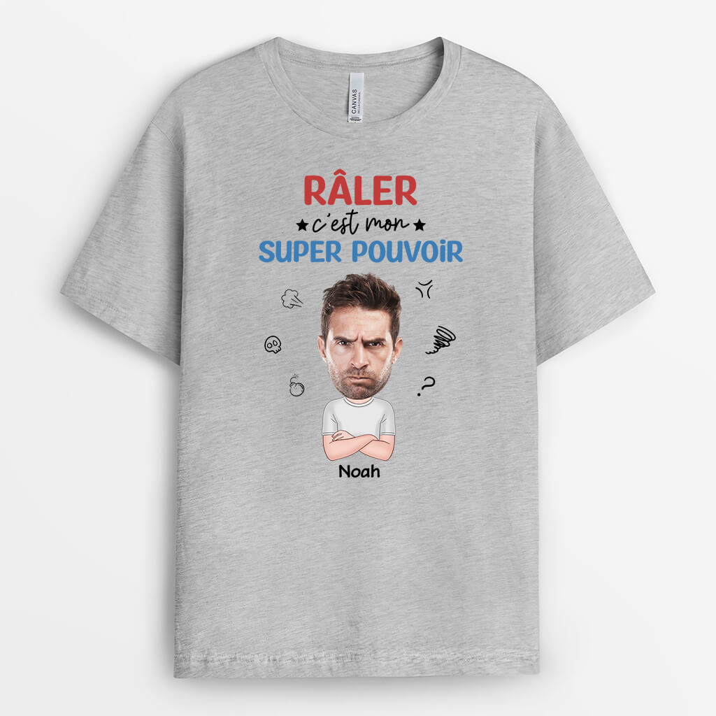 2556AFR1 t shirt raler cest mon super pouvoir version homme personnalise