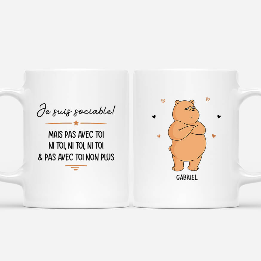 2557MFR1 mug je suis sociable mais pas avec toi personnalise