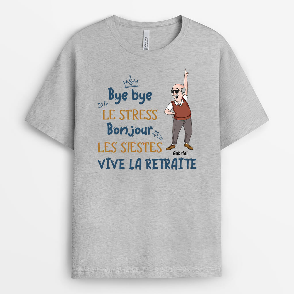 2560AFR2 t shirt bye bye le stress bonjour les siestes version femme personnalise