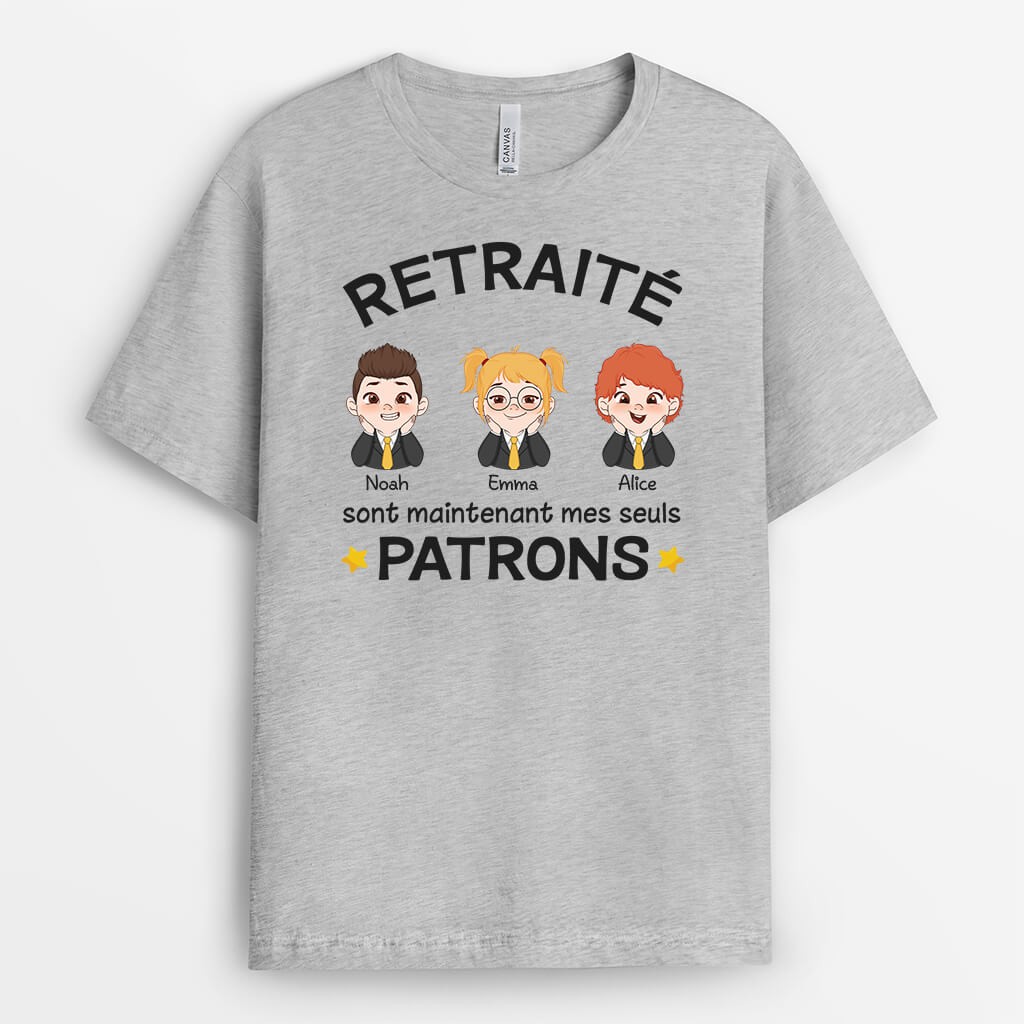 2562AFR2 t shirt retraite maintenant mes seuls patrons personnalise