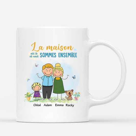 2563MFR1 mug la maison est la ou nous sommes ensemble personnalise