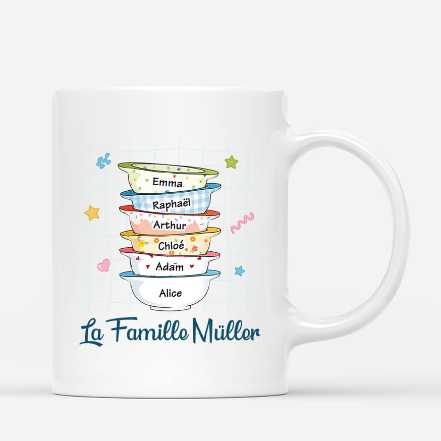 2564MFR1 mug famille avec bols damour personnalise