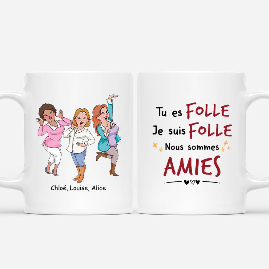 2573MFR1 mug tu es folle je suis folle personnalise