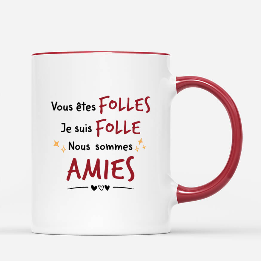 2573MFR3 mug tu es folle je suis folle personnalise