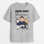 2591AFR1 t shirt papa chat comme un papa normal mais plus cool personnalise