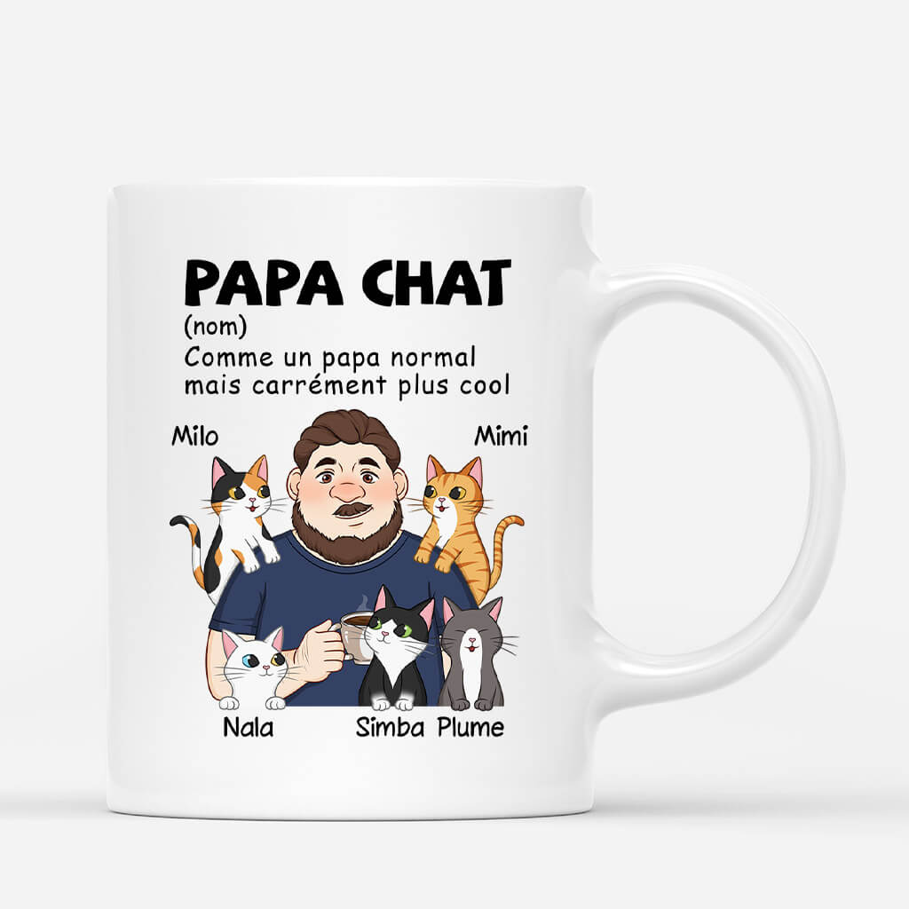 2591MFR1 mug papa chat comme un papa normal mais plus cool personnalise