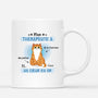 2593MFR1 mug mon therapeute chat avec fourrure des pattes et un coeur en or personnalise