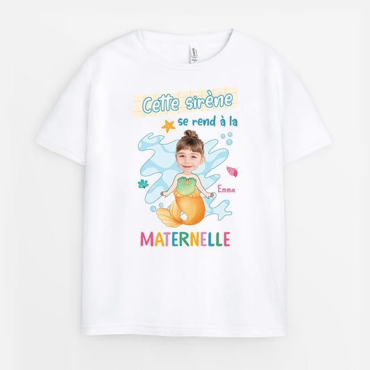 2599AFR2 t shirt cette sirene  ce triton se rend a la maternelle personnalise