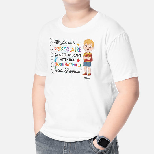 2601AFR2 t shirt adieu le prescolaire personnalise