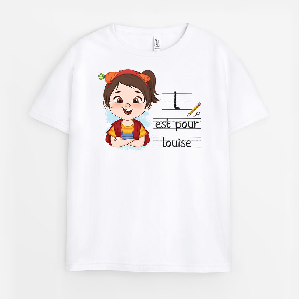 2603FR1 t shirt la maternelle avec alphabet personnalise