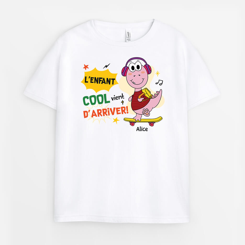 2604AFR1 t shirt lenfant cool vient darriver personnalise