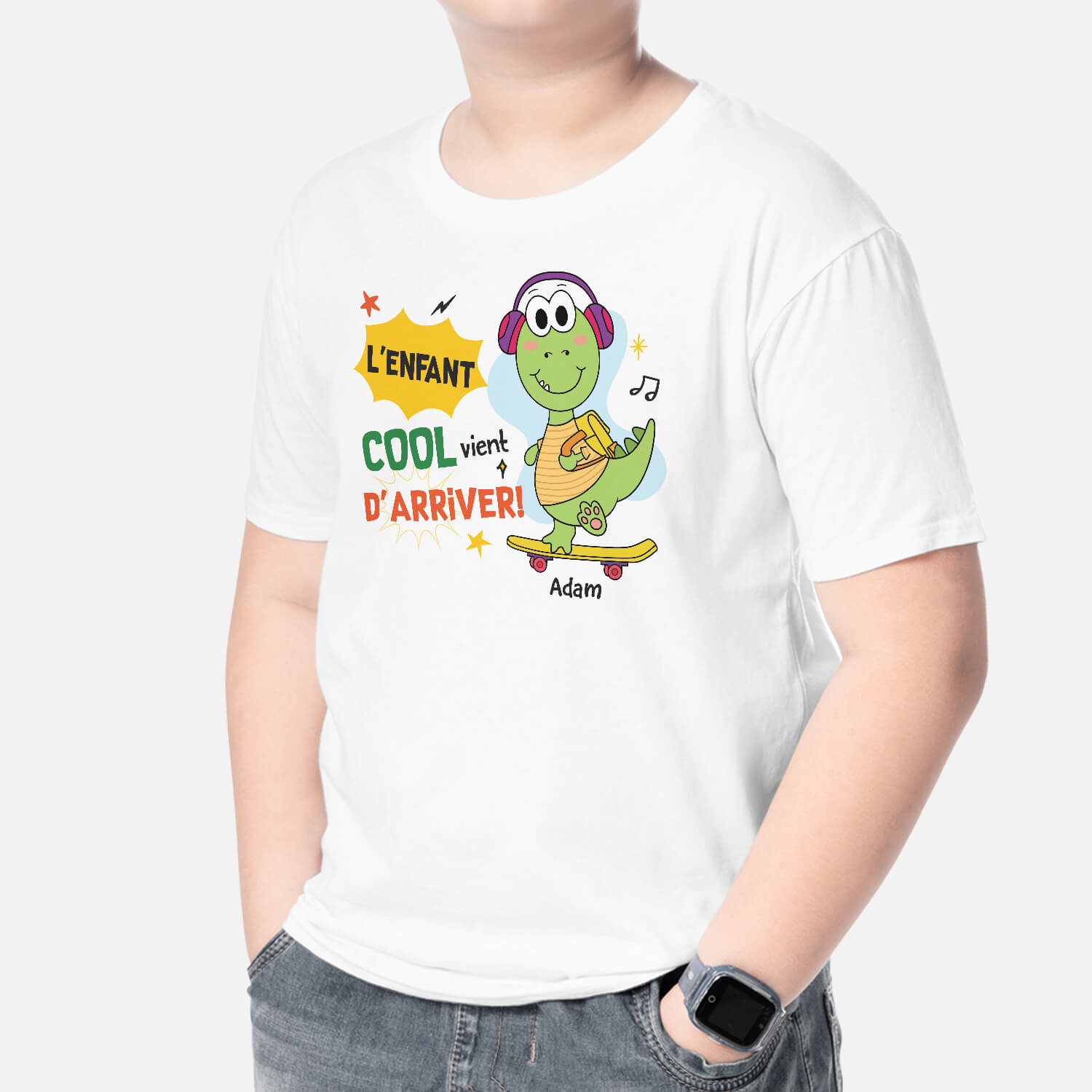 2604AFR2 t shirt lenfant cool vient darriver personnalise